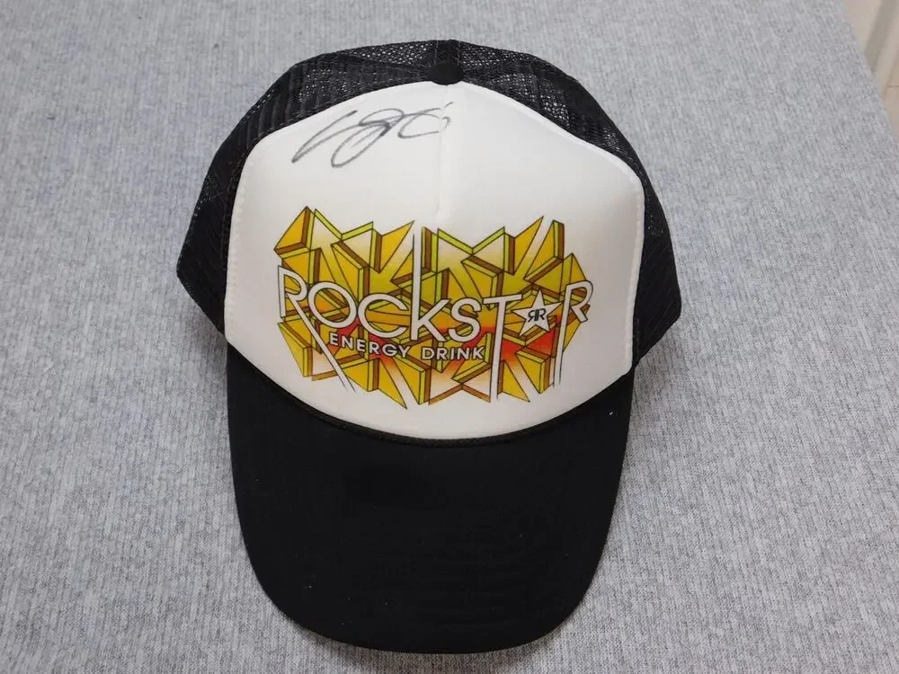 VTG Nissin Rockstar Energy Drink Snapback Trucker Autograph Hat
